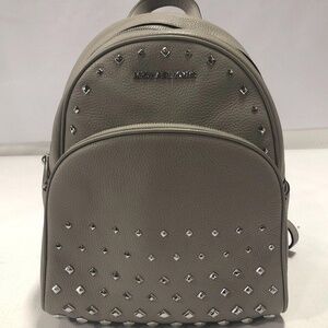 Michael Kors Gray Pebble Leather Backpack w/ COA